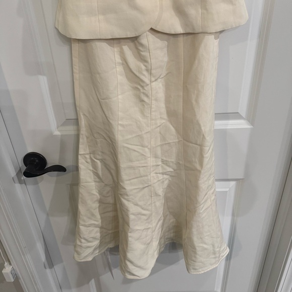 Self Portrait Cream Linen Midi Dress - Picture 8 of 15